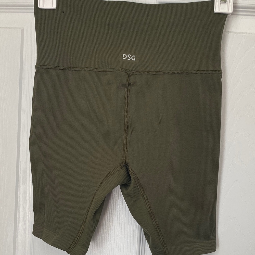 DSG Ribbed High-Waist Biker Shorts in Olive